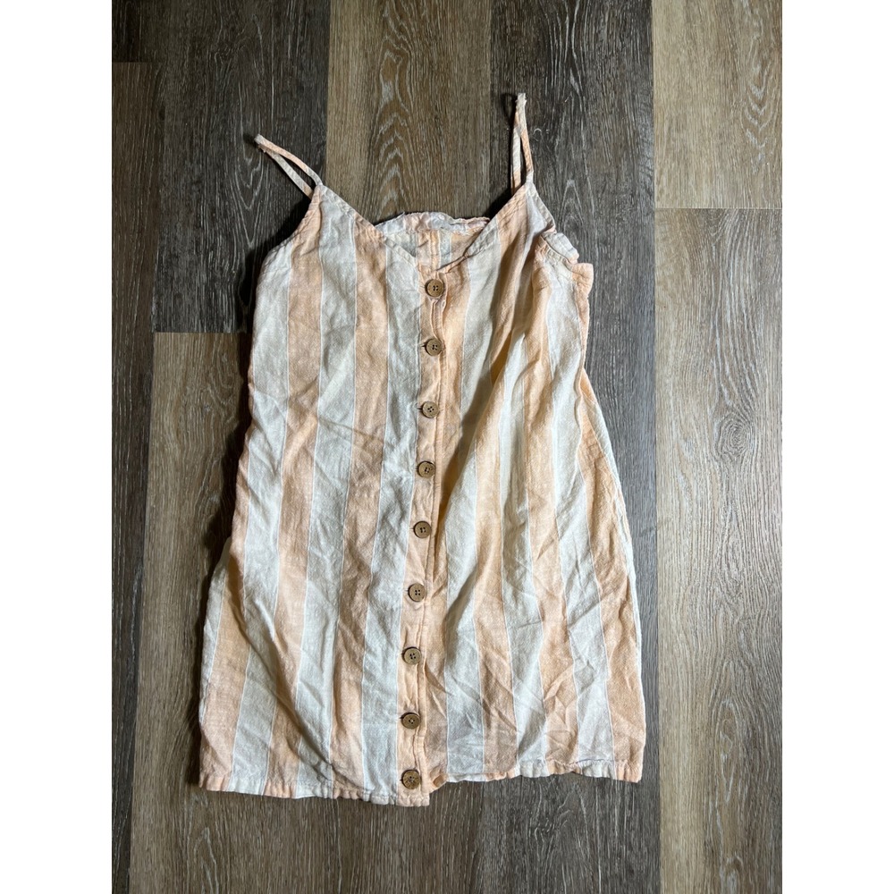 Rip Curl Peach and White Striped Mini Dress